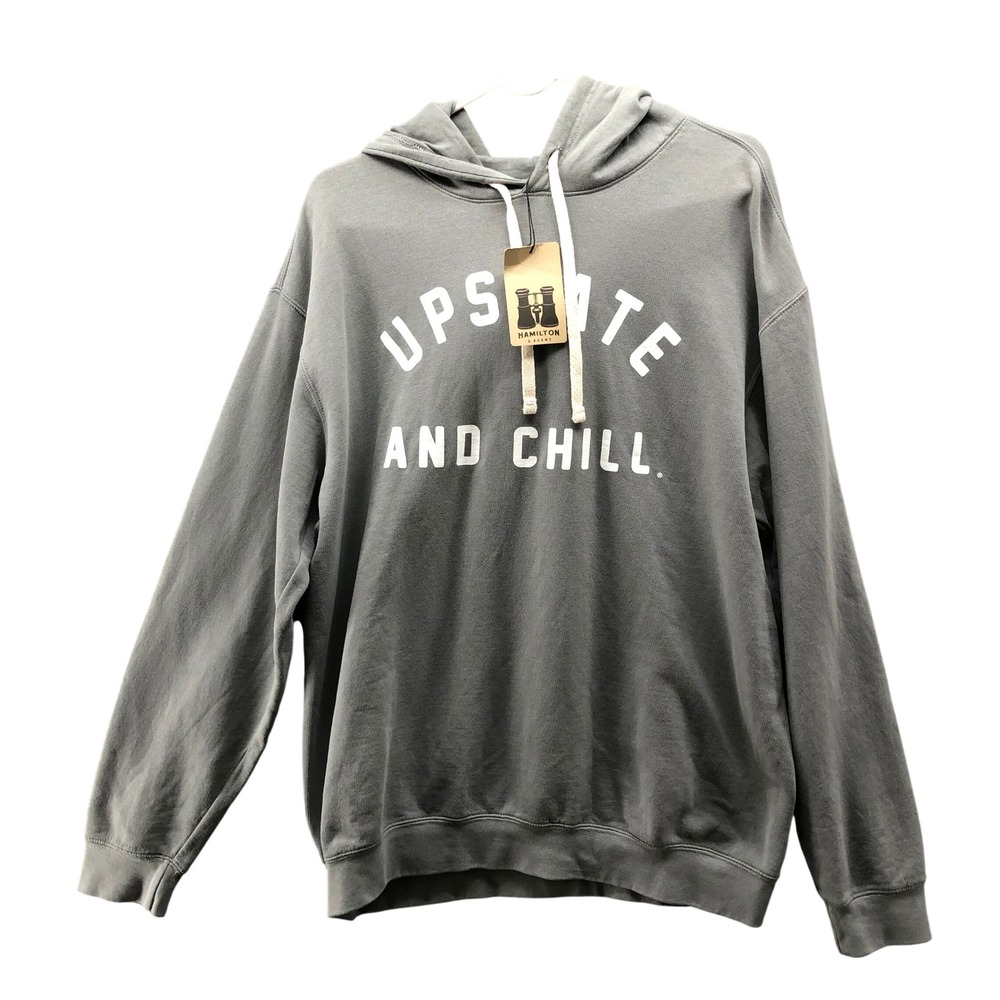 NWT Hamilton & Adams Upstate And Chill Hoodie Mens Medium Grey Pullover Unisex